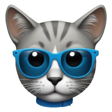 Cat with sunglasses swear blue shirt  sticker