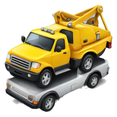 Tow truck carrying a small car sticker