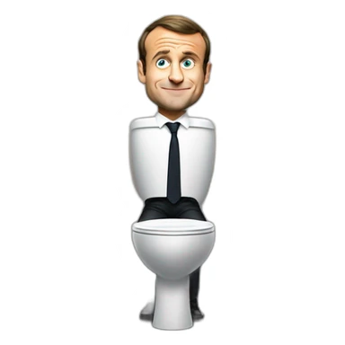 Emmanuel Macron aux toilettes sticker