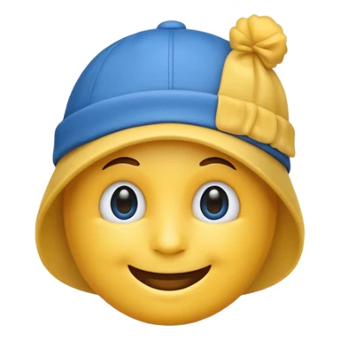 Mavi Şapkalı gülen emoji sticker