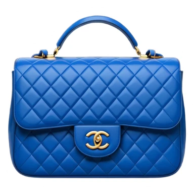 Hyperrealism, luxury style, navi blue chanel bag, rendering sticker