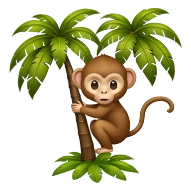 coconut tree with a monkey sticker