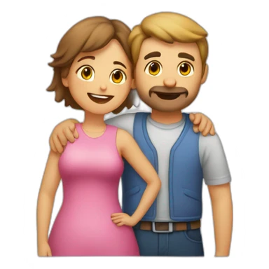 Abrazo de chico gordo y chica gorda sticker