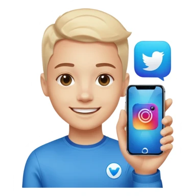 A realistic close-up photo of a professional-looking person smiling, with a blurred high-tech office background. Next to the person's face, there is a floating Instagram Blue Verified Badge. The lighting is cinematic, and the image looks like a high-end profile picture." sticker