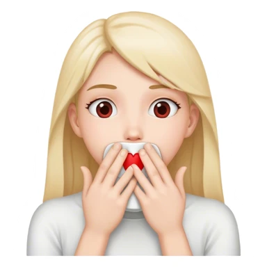 Heart eyes while covering mouth sticker