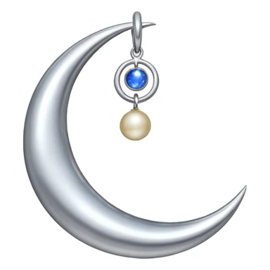 Moon charm – silver crescent moon sticker