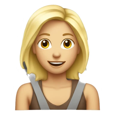 blonde girl in car interior happy birthday  sticker