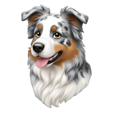 Grey black white Blue Merle Australian shepherd no brown sticker