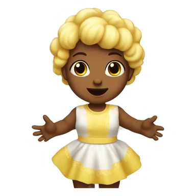 Yellow Baby girl with both arms in the air, enjoy bless sticker