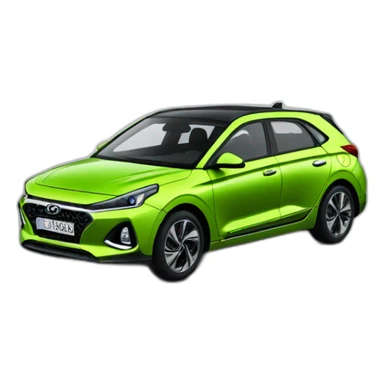 Voiture modèle i20 2024 hyundai couleur vert sticker