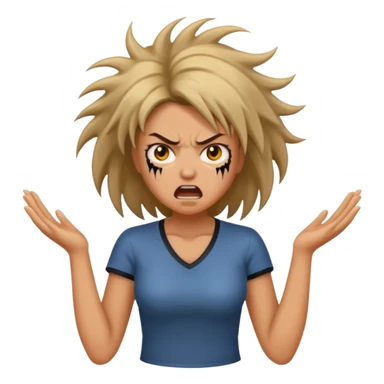 angry electrocuted woman sticker
