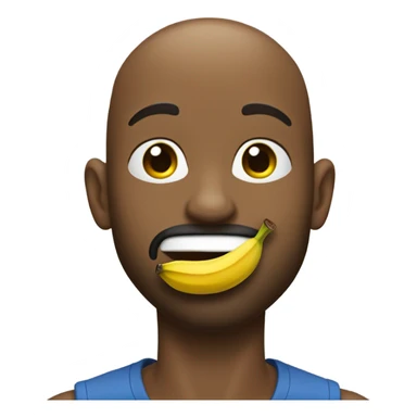 A bald, Black man with a beard and goatee blowing a kiss and a banana. sticker
