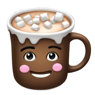 White mug of hot chocolate with marshmallows  sticker