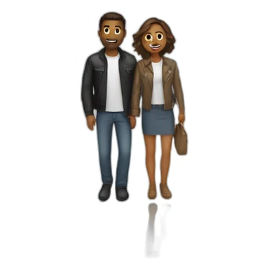  couple white in airport sticker