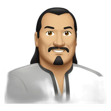 steven seagal cartoon wearing long shirt sticker