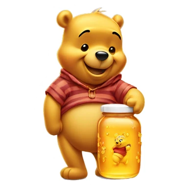 Winnie pooh with honey sticker