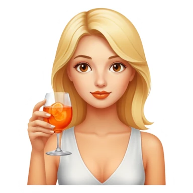 Blonde girl drinking Aperol spritz  sticker