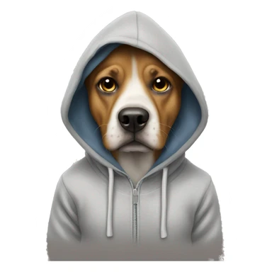 Dog wearing a hoody sticker
