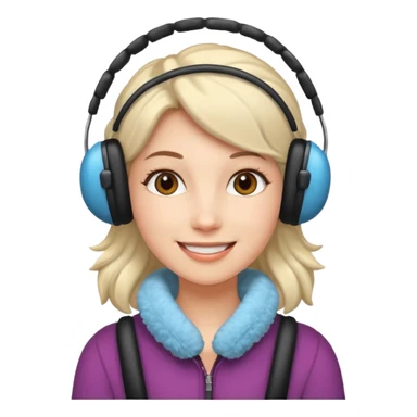 woman wearing earmuff sticker