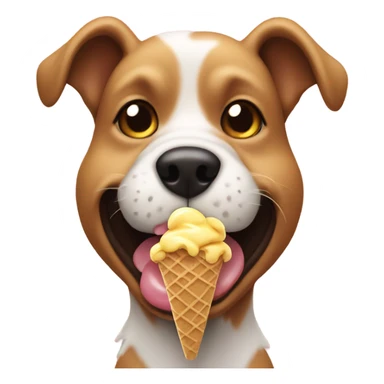 dog eating icecream sticker