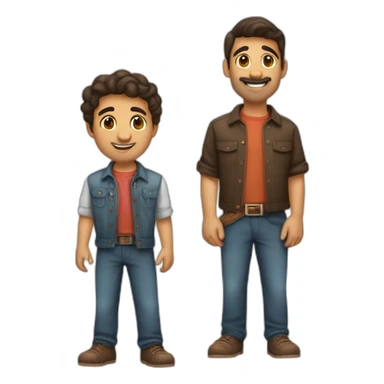 3 amigos, um menino e duas meninas. O menino tem cabelo castanho e partido no meio, uma menina de cabelo longo e castanho e uma de cabelo curto castanho sticker