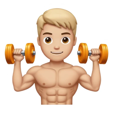 gym emoji holding dumbbell sticker