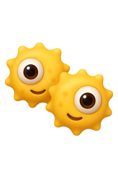 emoji con due cellule umane con occhi 3d sticker