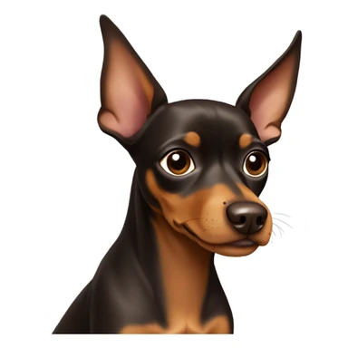  brown english toy terrier with bow sticker