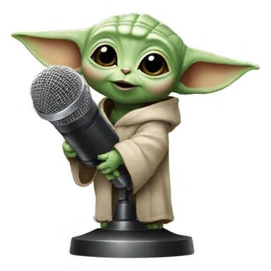 BABY YODA WITH MICROPHONE sticker