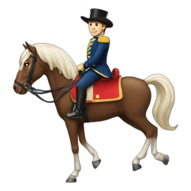 macron sur un cheval sticker