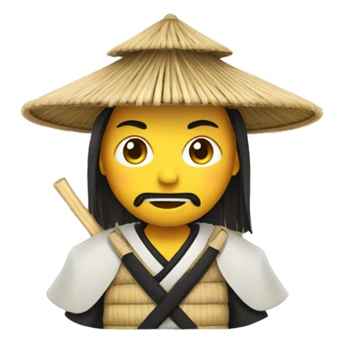 Samurai with straw hat sticker