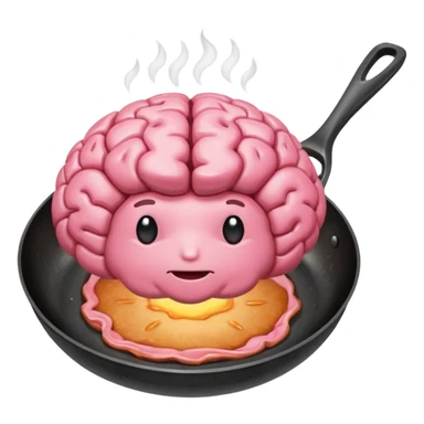 Brain in a frying pan sticker