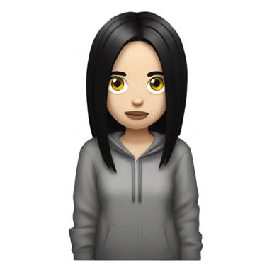 Billie Eilish with black hair sticker