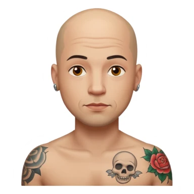 tatooed bald man  sticker