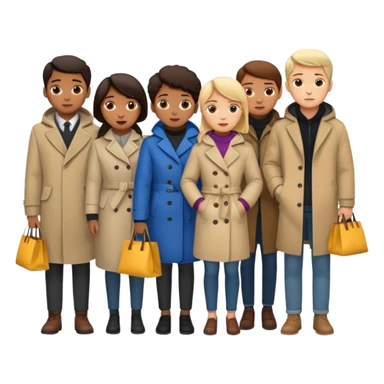 people waiting to enter a store without bags sticker