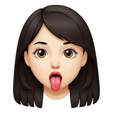Girl dark hair sticking tongue out  sticker
