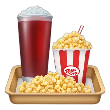 soda drink and popcorn tray sticker