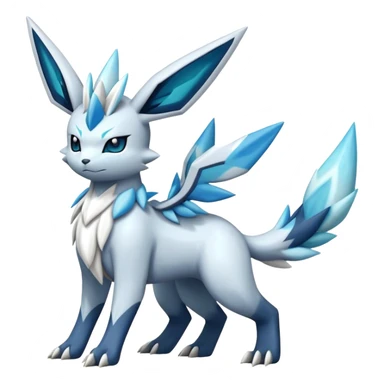 Fluffy Kyurem-Glaceon-dialga-hybrid, full body sticker