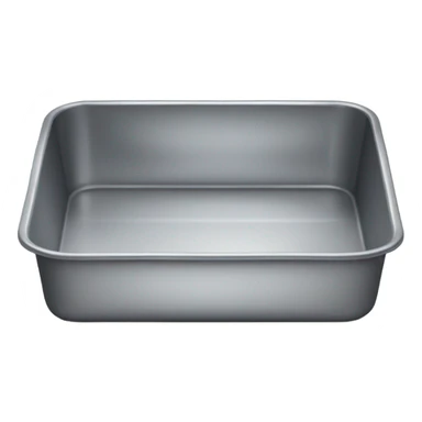 Realistic empty metallic SILVER baking pan with handles sticker