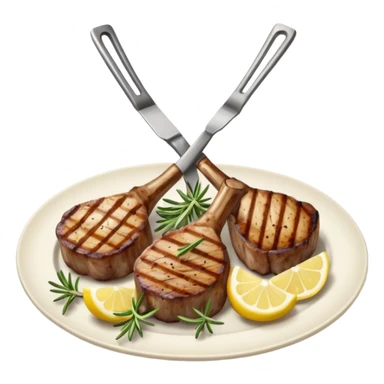 Grilled lamb chops with lemon and rosemary sticker