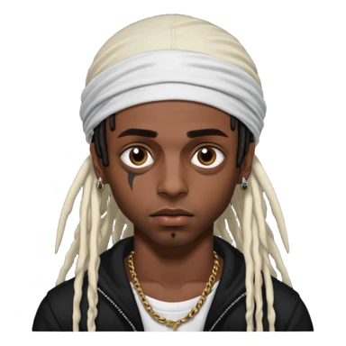 playboi carti vamp with durag and  dreads sticker
