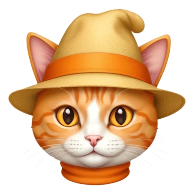 elegant orange cat with hat sticker