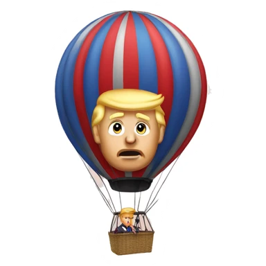 Donald trump in a hot air balloon  sticker