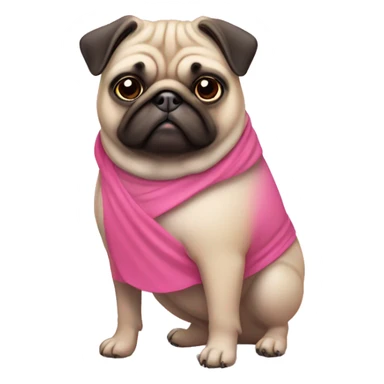 Fat Pug with pink skirt sticker