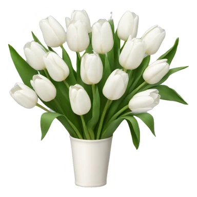 A bouquet of white tulips sticker