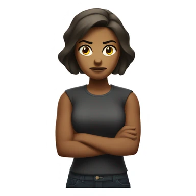 arms crossed angry woman sticker