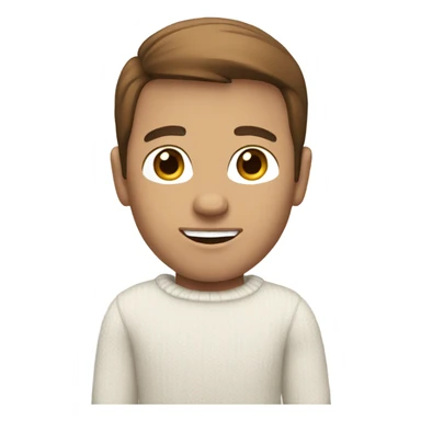 White guy with brown hair with white sweater  sticker