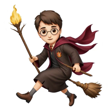 Harry potter flying on a broomstick sticker