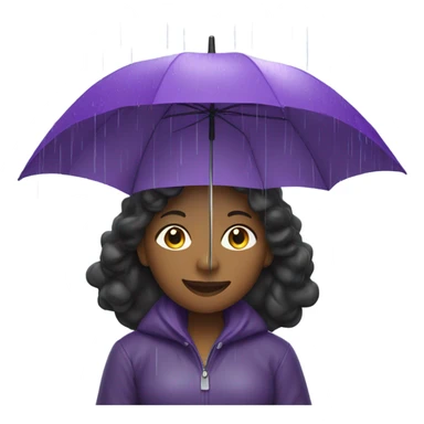 Black women with purple umbrella in the rain sticker