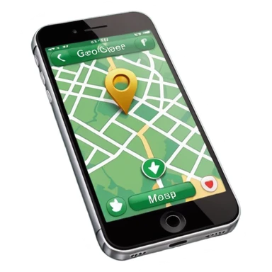 dark green geotag pointing to map on dark green iphone display sticker